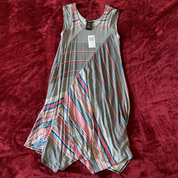 Sleeveless midi asymmetrical pattern dress - Picture 3 of 3